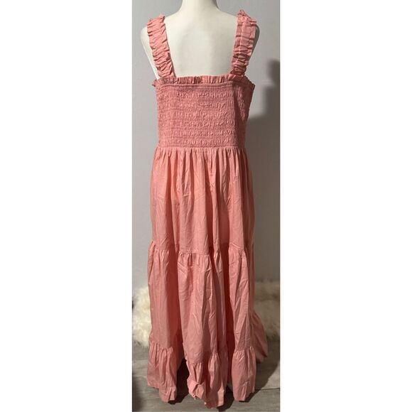 Abercrombie & Fitch smocked Bodice easy maxi dress in pink with pockets XXLT - Picture 5 of 10